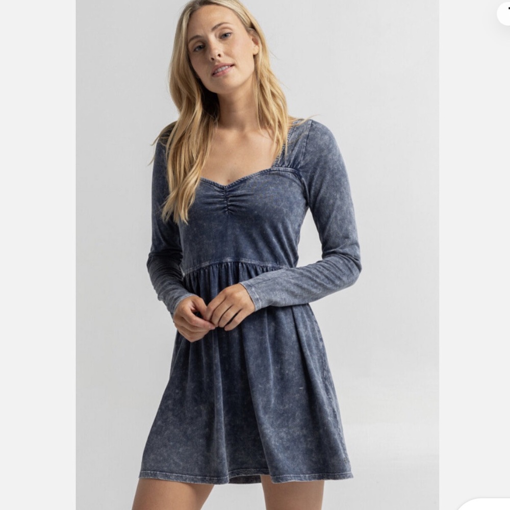 Roxy long sleeve NWT  sweetheart cotton  Blue Long Sleeve Dress Small